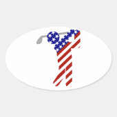 USA Patriotic MEN'S GOLF Ovaler Aufkleber (Vorderseite)