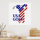 USA Patriotic MEN'S GOLF Poster (Küche)