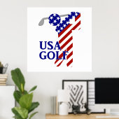 USA Patriotic MEN'S GOLF Poster (Heimbüro)