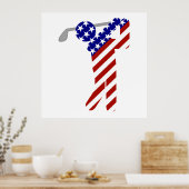USA Patriotic MEN'S GOLF Poster (Küche)
