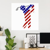 USA Patriotic MEN'S GOLF Poster (Heimbüro)