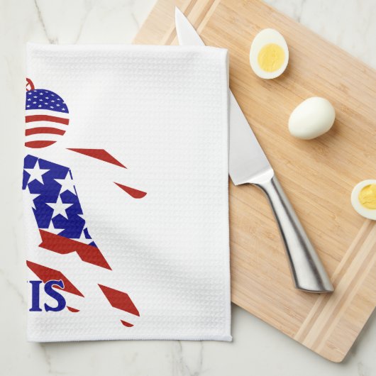 USA Patriotic MEN'S TENNIS Geschirrtuch (Viertel Falte)