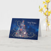 USA Patriotic Military Christmas Tree, DAUGHTER, Karte (Gelbe Blume)