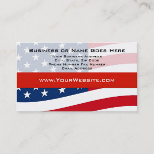 USA Patriotic Modern Waage Flag Business Cards Visitenkarte