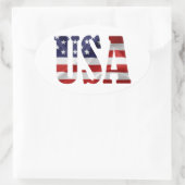 USA Patriotic Ovaler Aufkleber (Tasche)