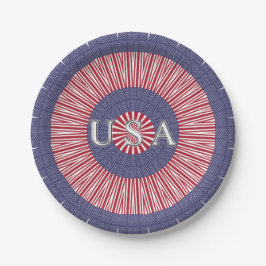 USA Patriotic Paper Plate Pappteller
