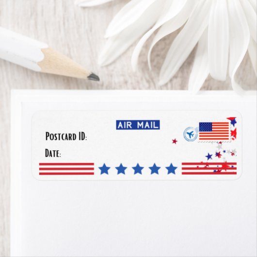 USA Patriotic Postcross Postcard ID Labels (Insitu)