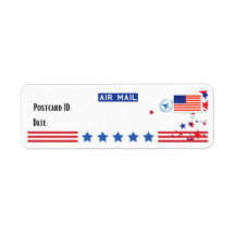 USA Patriotic Postcross Postcard ID Labels