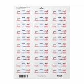 USA Patriotic Postcross Postcard ID Labels (Vorne)