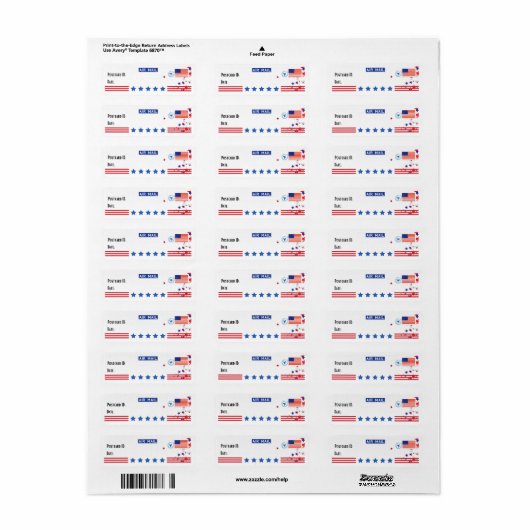 USA Patriotic Postcross Postcard ID Labels (Vorne)