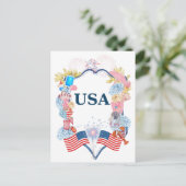 USA Patriotic Postkarte (Stehend Vorderseite)