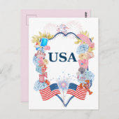 USA Patriotic Postkarte (Vorne/Hinten)