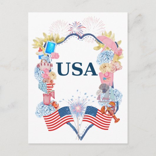 USA Patriotic Postkarte (Vorderseite)
