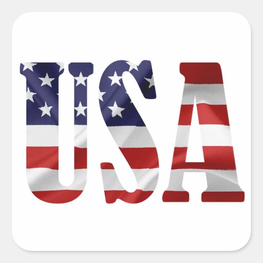 USA Patriotic Quadratischer Aufkleber (Vorderseite)