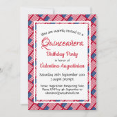 USA Patriotic Quinceañera Geburtstag Personalisier Einladung (Vorderseite)