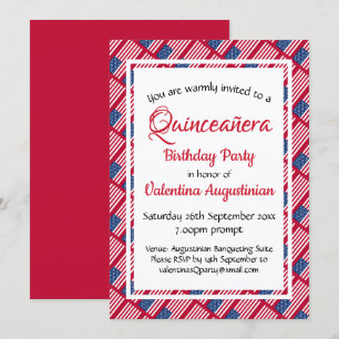 USA Patriotic Quinceañera Geburtstag Personalisier Einladung