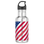 USA Patriotic Red Blue Stars Stripes Water Flasche Trinkflasche (Vorderseite)