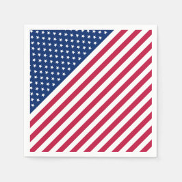 USA Patriotic Red Stripes Stars Flag Paper Napkin Serviette