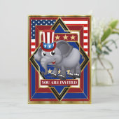USA Patriotic Republikanische Einladung (Stehend Vorderseite)