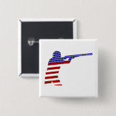 USA Patriotic Rifle Shooting Button (Vorne & Hinten)