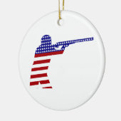 USA Patriotic Rifle Shooting Keramikornament (Links)