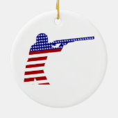 USA Patriotic Rifle Shooting Keramikornament (Hinten)