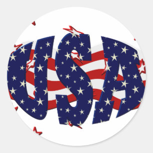 USA-Patriotic Runder Aufkleber