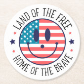 USA Patriotic Runder Pappuntersetzer (Vorderseite)