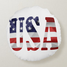 USA Patriotic Rundes Kissen