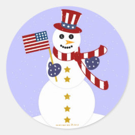 USA Patriotic Snowman mit Flag Round Stickers
