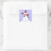 USA Patriotic Snowman mit Flag Square Stickers (Tasche)