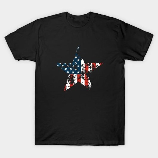 USA Patriotic Star Shaped Flag T-Shirt