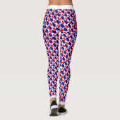 USA Patriotic Stars Pattern Red White Blue Leggings (Rückseite)