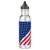 USA Patriotic Stars Stripes Red Blue 4. Juli Trinkflasche (Links)