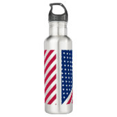 USA Patriotic Stars Stripes Red Blue 4. Juli Trinkflasche (Rückseite)