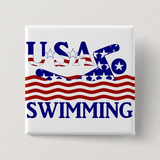 USA Patriotic Swimming Sports Button (Vorderseite)
