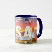 USA Patriotic Travel Coffee Mug Tasse (VorderseiteRechts)