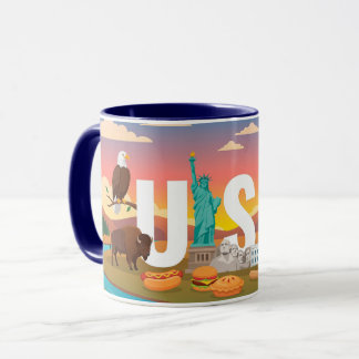 USA Patriotic Travel Coffee Mug Tasse