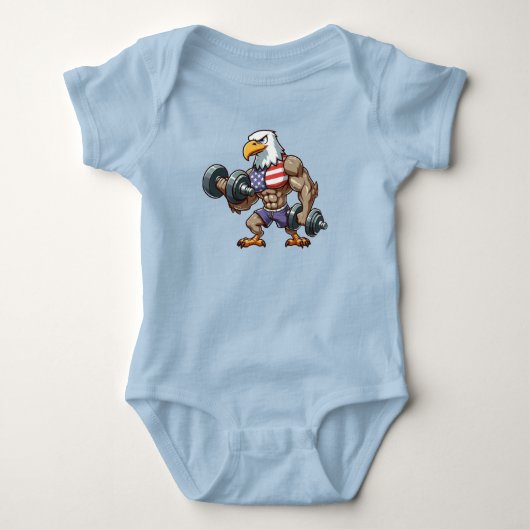 USA/patriotic weightlifting bald eagle Baby Strampler (Vorderseite)