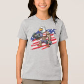 USA/patriotic weightlifting bald eagle Tri-Blend Shirt (Vorderseite)