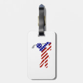 USA Patriotic WOMEN'S GOLF Gepäckanhänger (Rückseite vertikal)