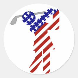 USA Patriotic WOMEN'S GOLF Runder Aufkleber