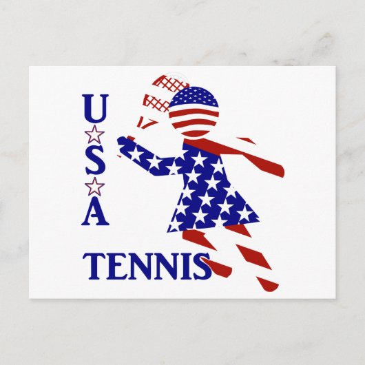 USA Patriotic WOMEN'S TENNIS Postkarte (Vorderseite)