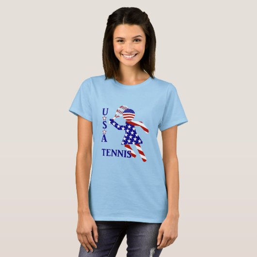 USA Patriotic WOMEN'S TENNIS T-Shirt (Vorne ganz)