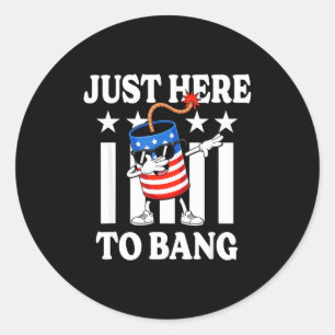 USA patriotisch 4. Juli Dabbing Feuerwerk Runder Aufkleber