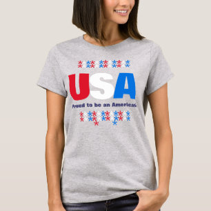USA Patriotisch 50 Sterne Rot Weiß Blau T-Shirt