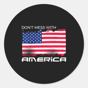 USA patriotisch - amerikanische Flagge Freiheit - Runder Aufkleber