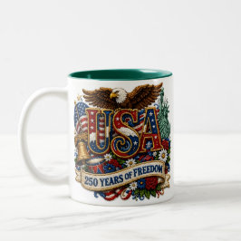 USA Patriotische 250. 4. Juli-Feier  Two-T Zweifarbige Tasse
