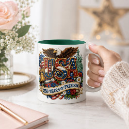 USA Patriotische 250. 4. Juli-Feier Two-T Zweifarbige Tasse
