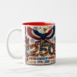 USA Patriotische 250. 4. Juli-Feier  Zwei-T Zweifarbige Tasse